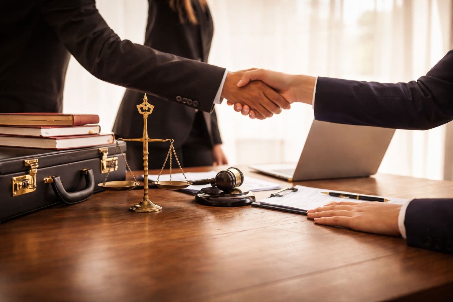 Arabuluculuk görüşmesini temsil eden hukuk ofisi çalışma masası